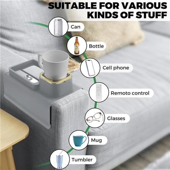 Couch Cup coffee Holder Remote Holder Sofa Arm Organizer - Picture 9 of 10